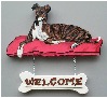 Handpainted Greyhound Welcome Sign