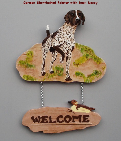 Handpainted German Shorthaired Pointer Welcome Sign