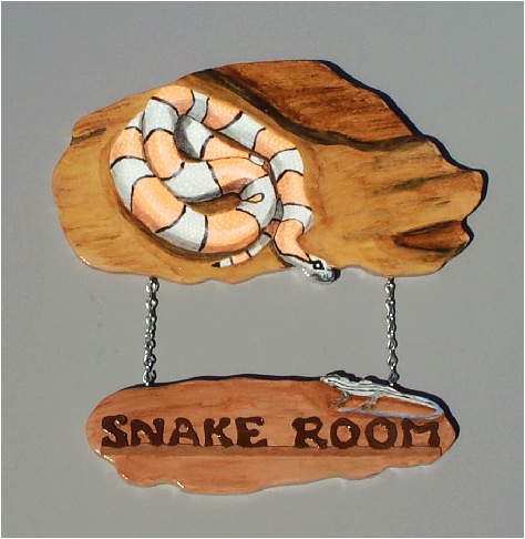 Handpainted Gray Grey Banded Kingsnake Snake Room sign