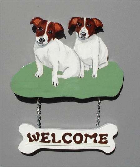 Handpainted Jack Russell Welcome Sign