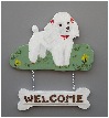 Handpainted Toy Poodle Welcome Sign